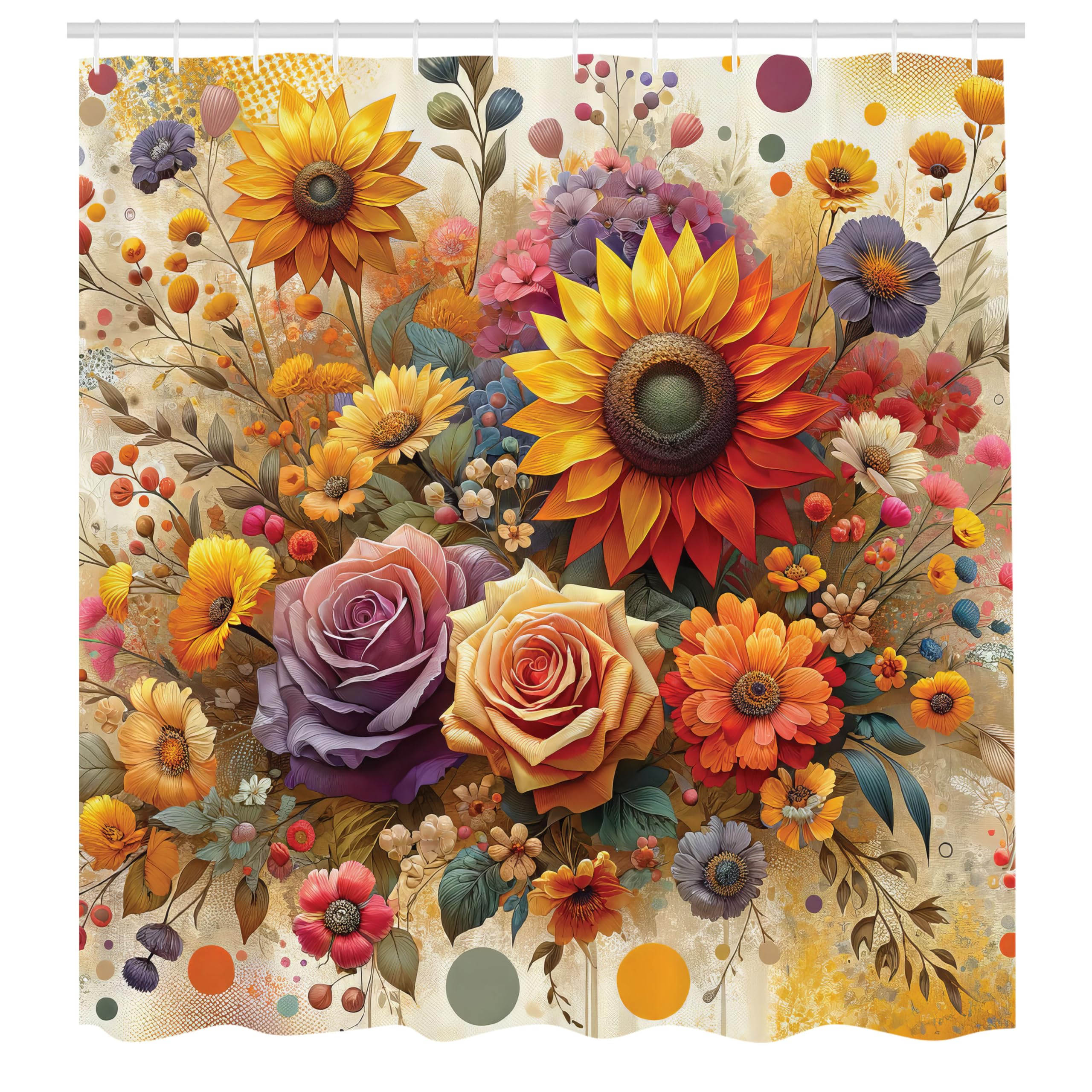 Abakuhaus Fabric Shower Curtain – Art Garden Scene Waterproof Decor
