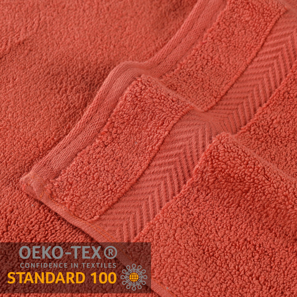 Superior Collection 100% Zero Twist Cotton Super Soft and Absorbent 3-Piece Towel Set, Brick - image 3