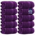 Towelogy Egyptian Cotton Face Cloths – 10 Pack Zero Twist Plum Purple