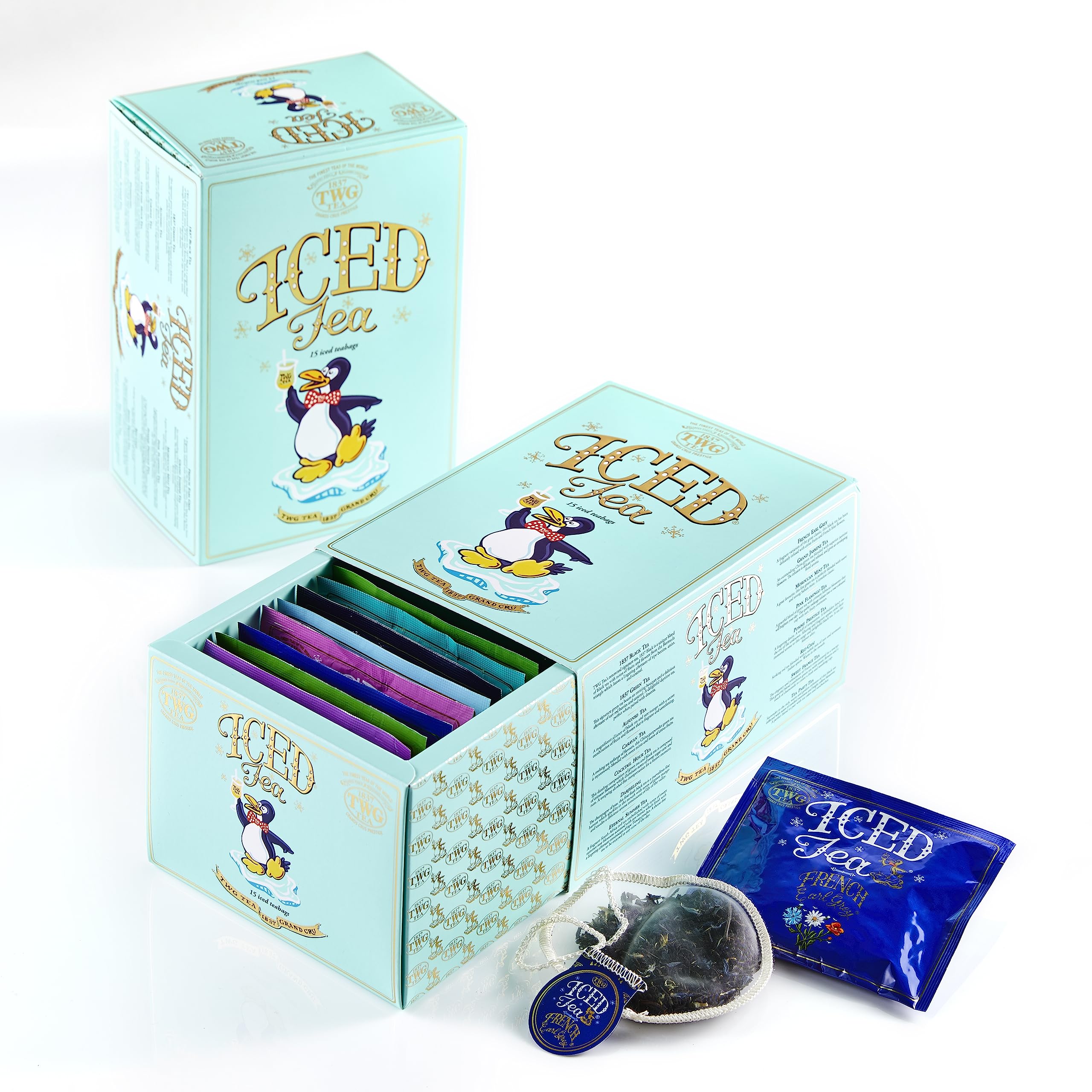 TWG Tea Summer Holiday Iced Teabag Sampler - 15 Cotton Tea Bags Gift Set