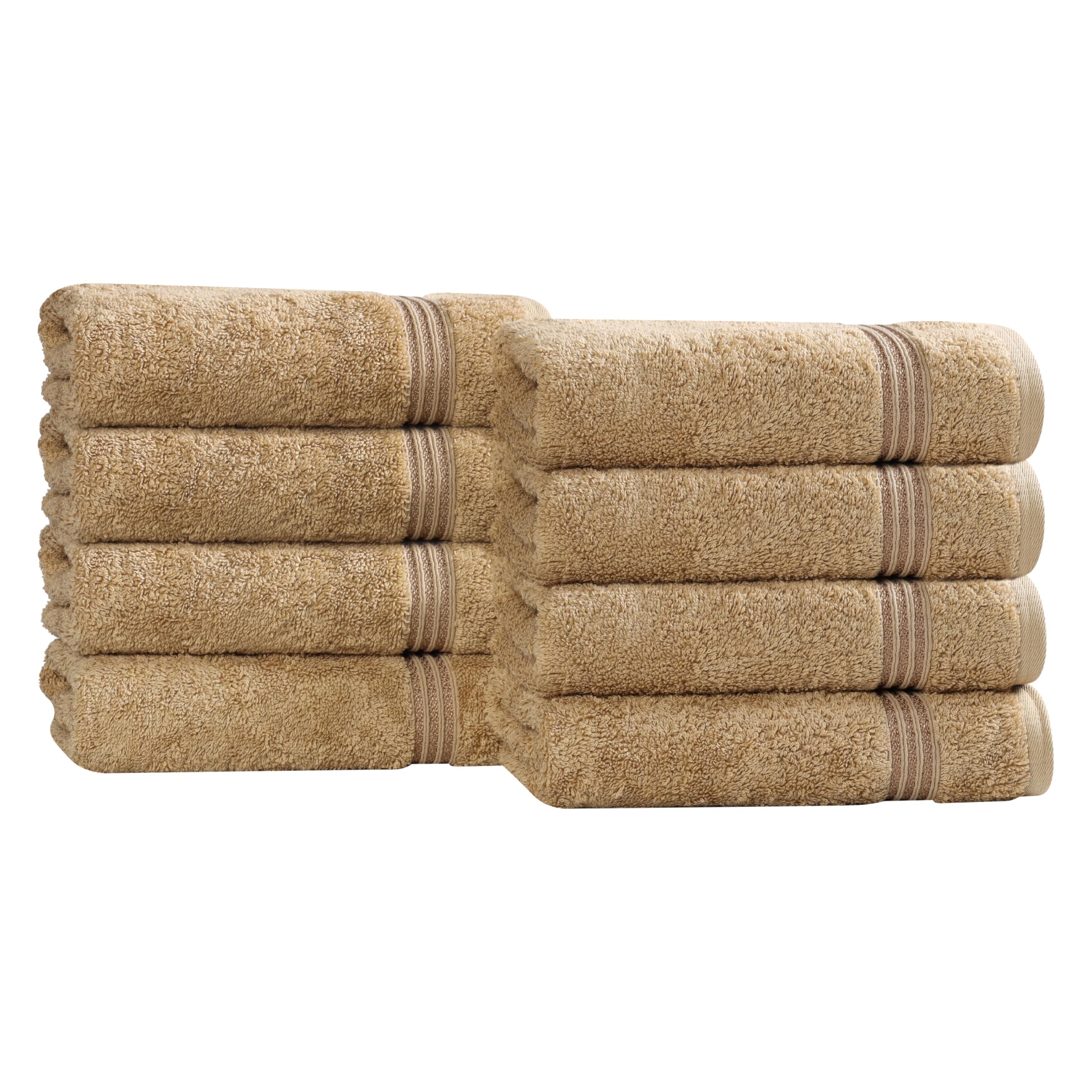 Egyptian Cotton 8-Piece Bathroom Towel Set – Toast
