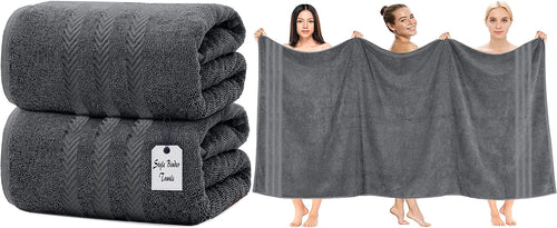 Jolof Store 2-Pack Super Jumbo Egyptian Cotton Bath Sheets | 90x200cm