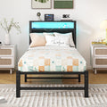 VERFARM 3ft Single Metal Bed Frame with LED Headboard & Charging Station