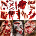 COKTAK Halloween Fake Scar Tattoos – 9 Sheets Realistic Wound & Blood