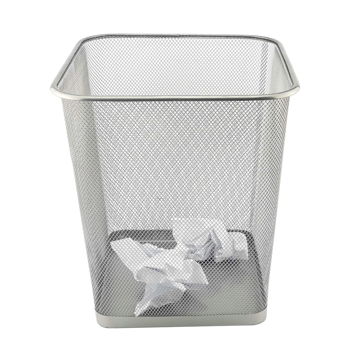 D.RECT Metal Mesh Waste Bin 18L – Silver Rubbish Bin for Office, Bedroom & Home – Durable Steel Frame, Breathable Mesh, Leak-Proof Bottom - image 3