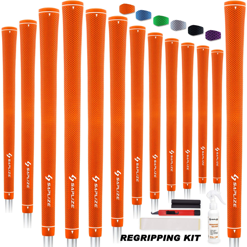 SAPLIZE Golf Grips – 13 Piece Rubber Club Grip Set with Regripping Kit