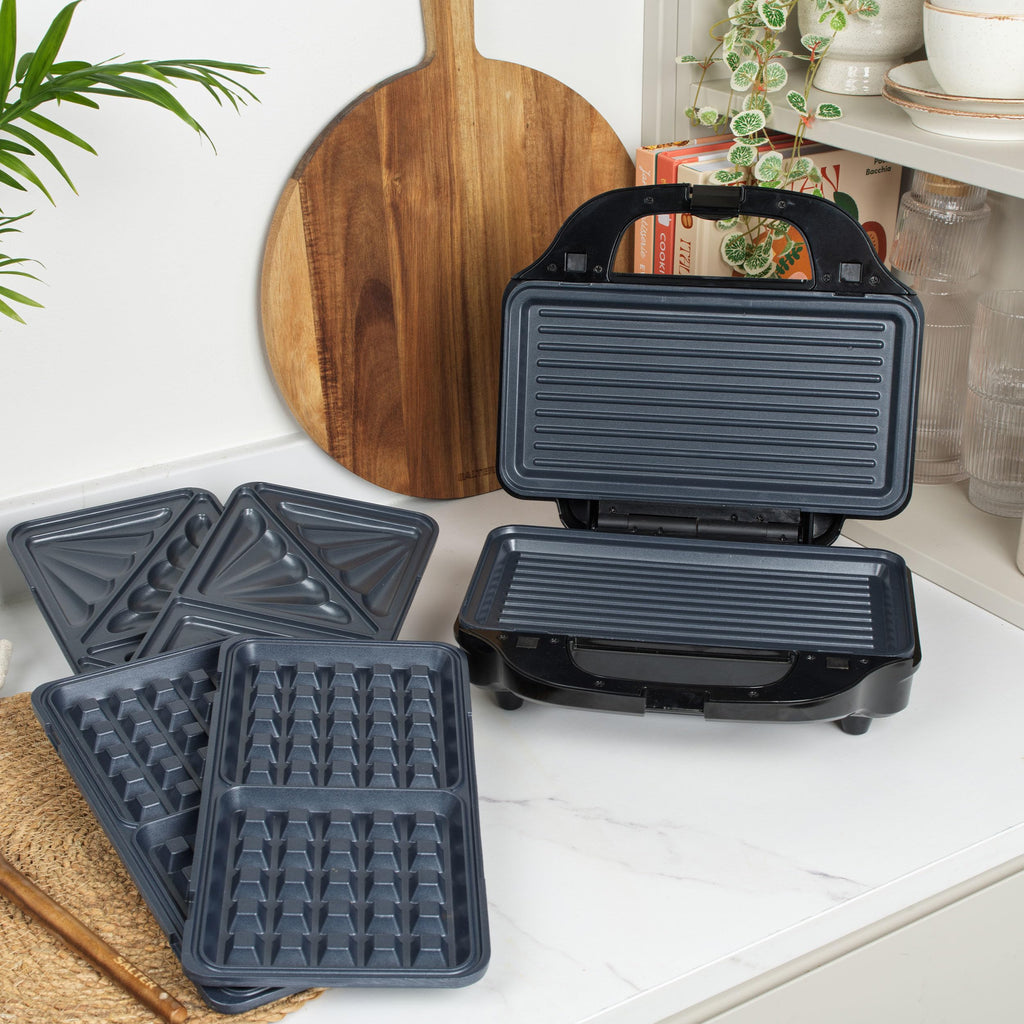 Salter EK2143 3-in-1 Snack Maker – Deep Fill Sandwich & Waffle Maker