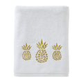 SKL Home Gilded Pineapple Cotton Bath Towel – White Plush Terry