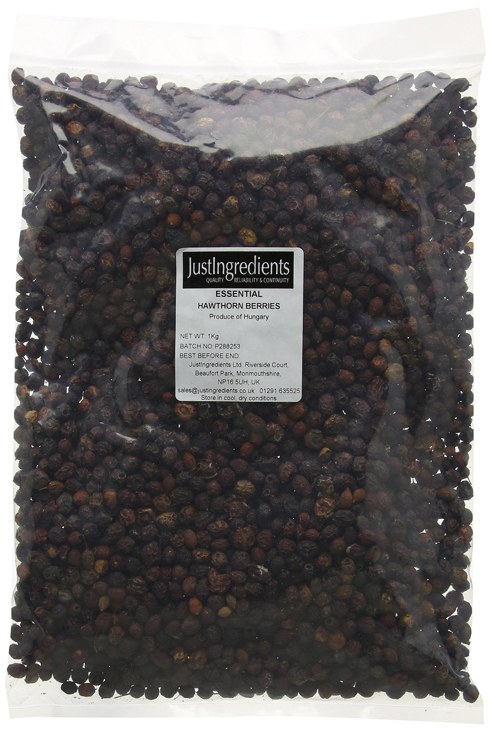 JustIngredients Dried Hawthorn Berries – 1kg Bulk Natural Botanicals