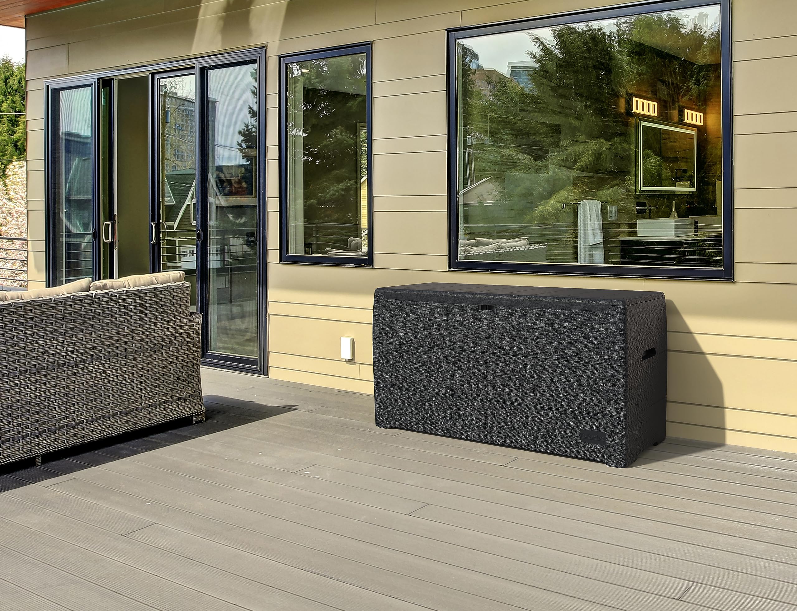 Duramax Cedargrain 270L Outdoor Deck Box – Lockable Garden Storage