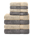 Komfortec 8-Piece Cotton Towel Set - 4 Bath & 4 Hand Towels, Anthracite