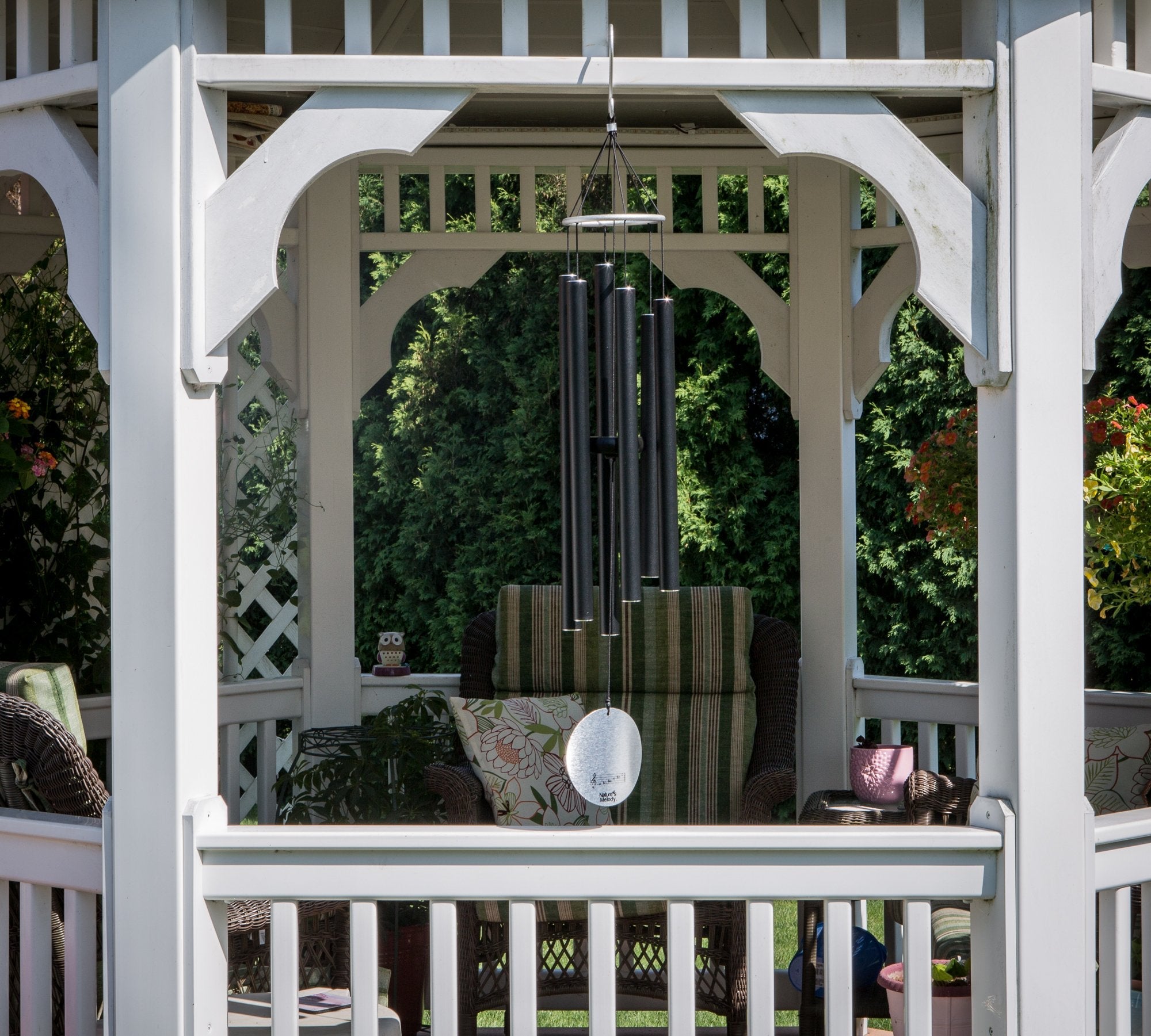 Nature's Melody Aureole Tunes Windchime – 36-Inch Black Recycled Aluminium