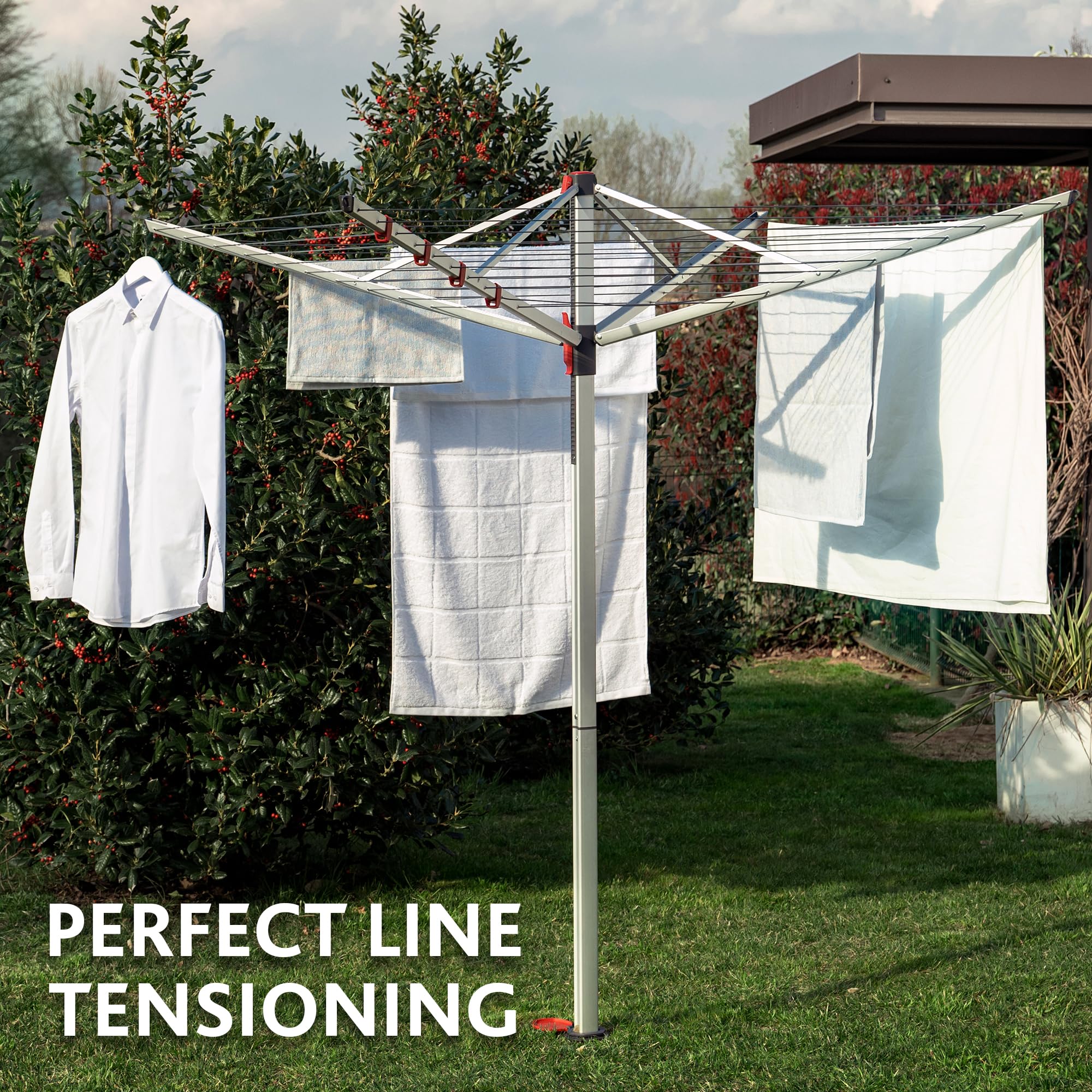 Vileda Sun-Lift 40m Rotary Washing Line – 4 Arm Aluminum Airer