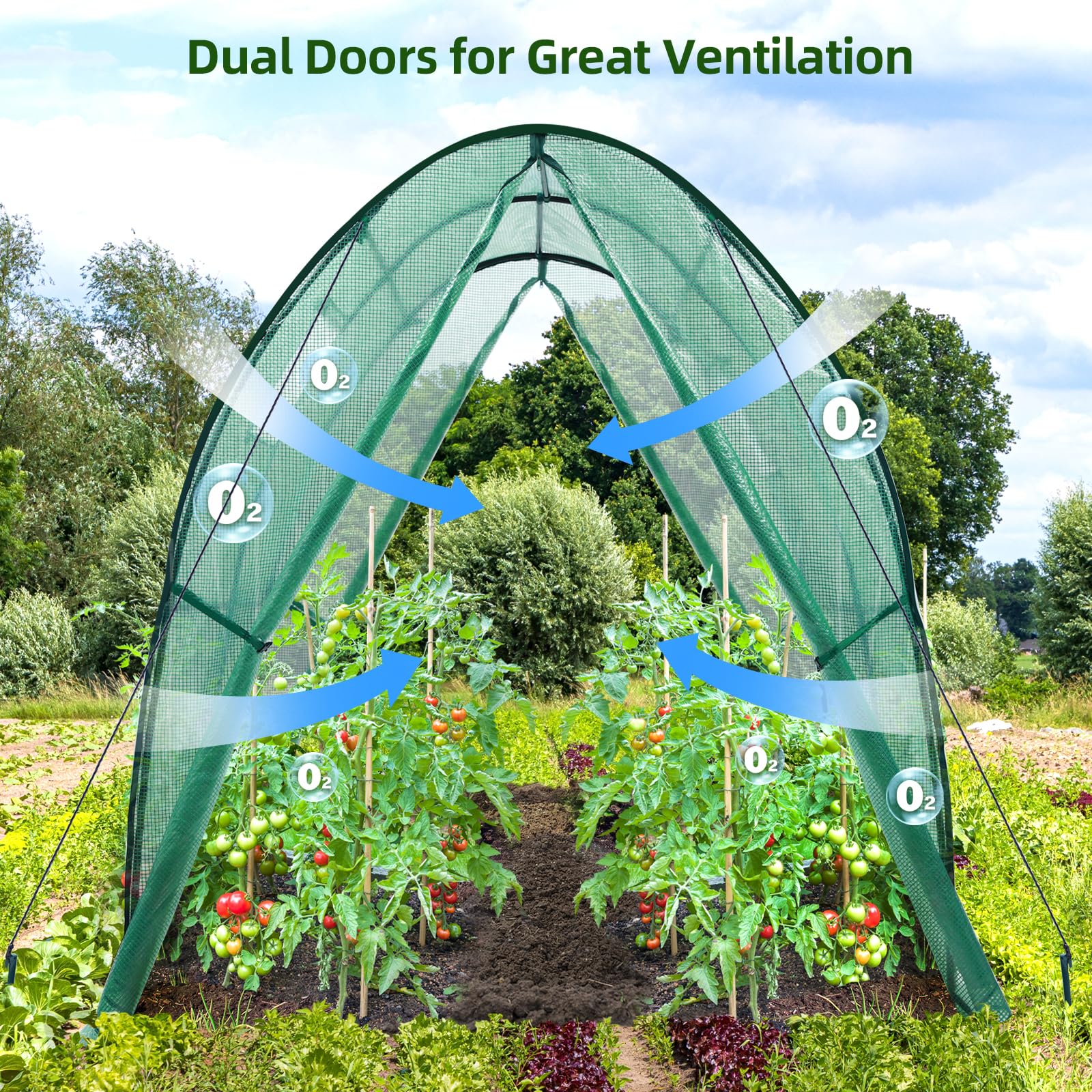 Ohuhu Walk-in Tunnel Greenhouse – Heavy Duty Gothic Arch Garden House