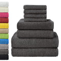 NatureMark 8-Piece Cotton Terry Towel Set | Soft & Absorbent | Grey