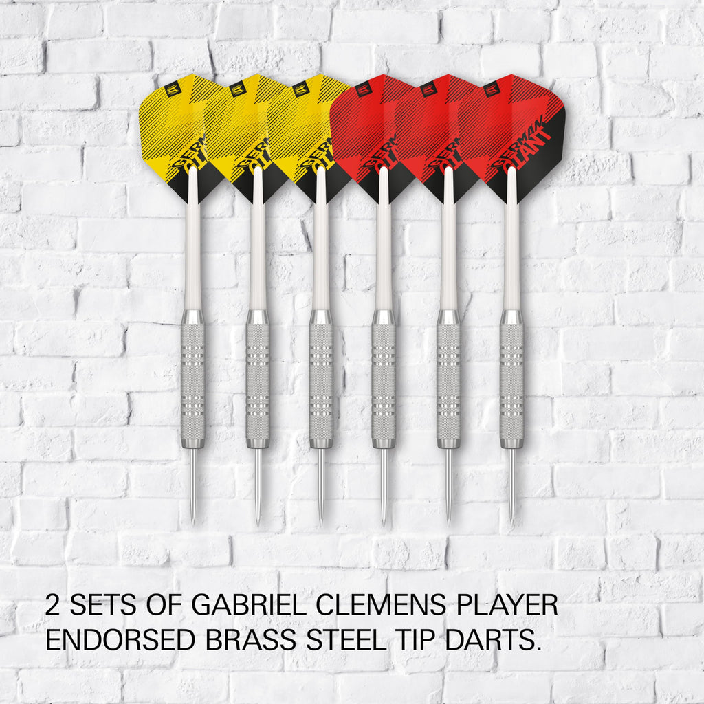 Target Darts Gabriel Clemens Dartboard Set | Sisal Board & 6 Steel Darts