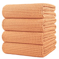 Polyte Microfibre Bath Towels – Oversize Quick Dry Waffle Weave, 4 Pack