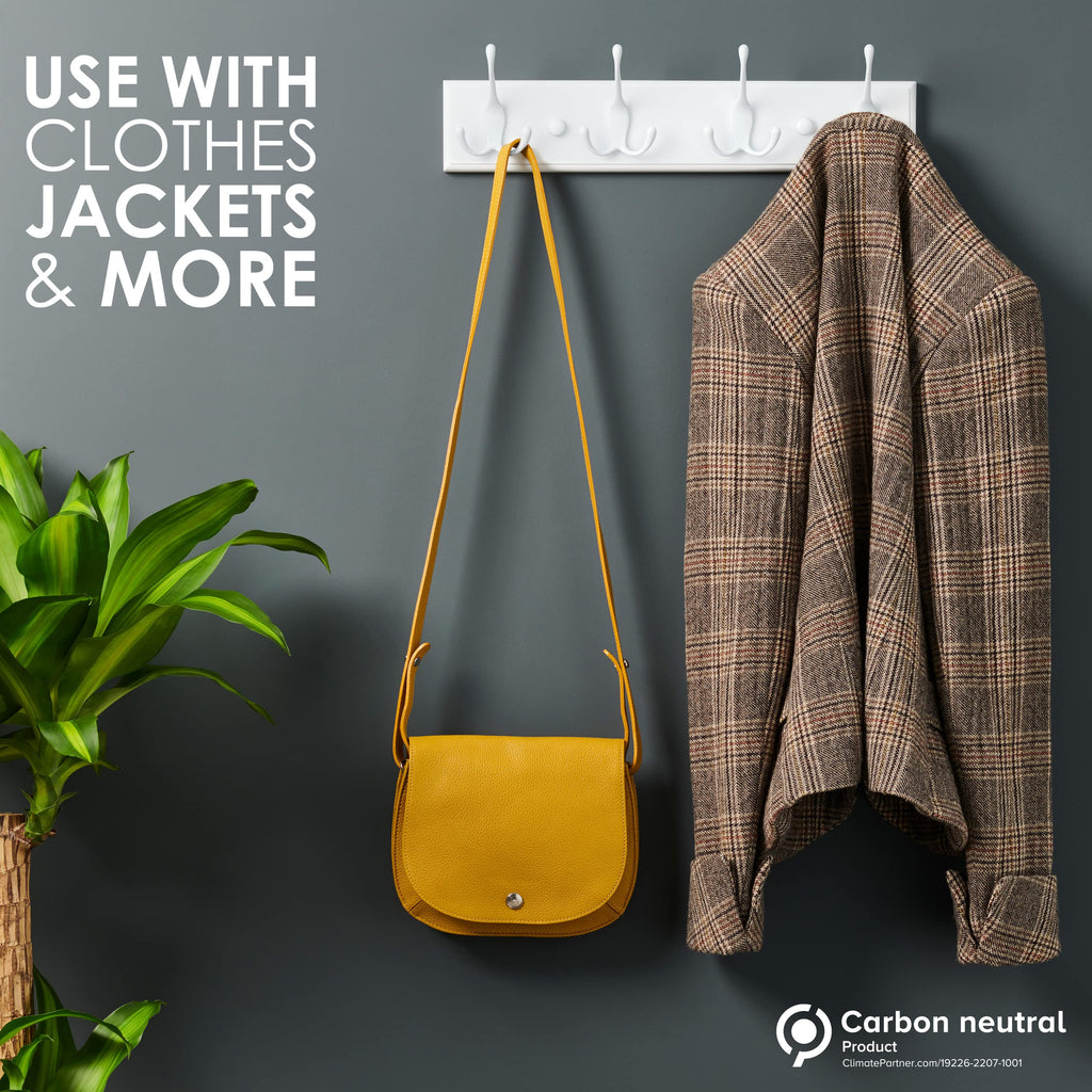 LARHN White Wall-Mounted Coat Rack - 4 White Coat Hooks, 42cm - image 4