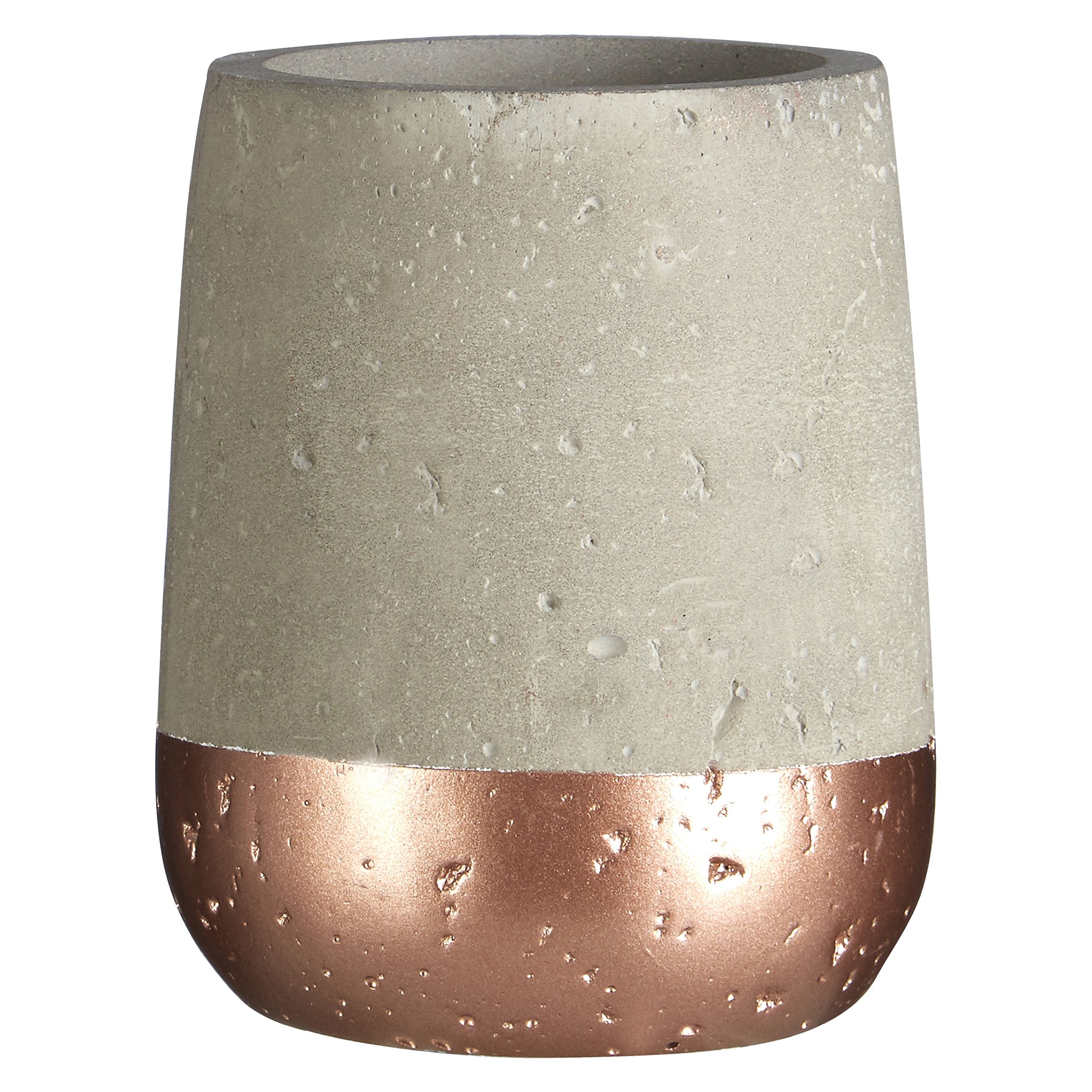 Premier Housewares Neptune Bathroom Tumbler | Grey Concrete & Copper