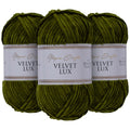 Utopia Crafts Velvet Lux Chunky Chenille Yarn - 3x100g Dark Olive