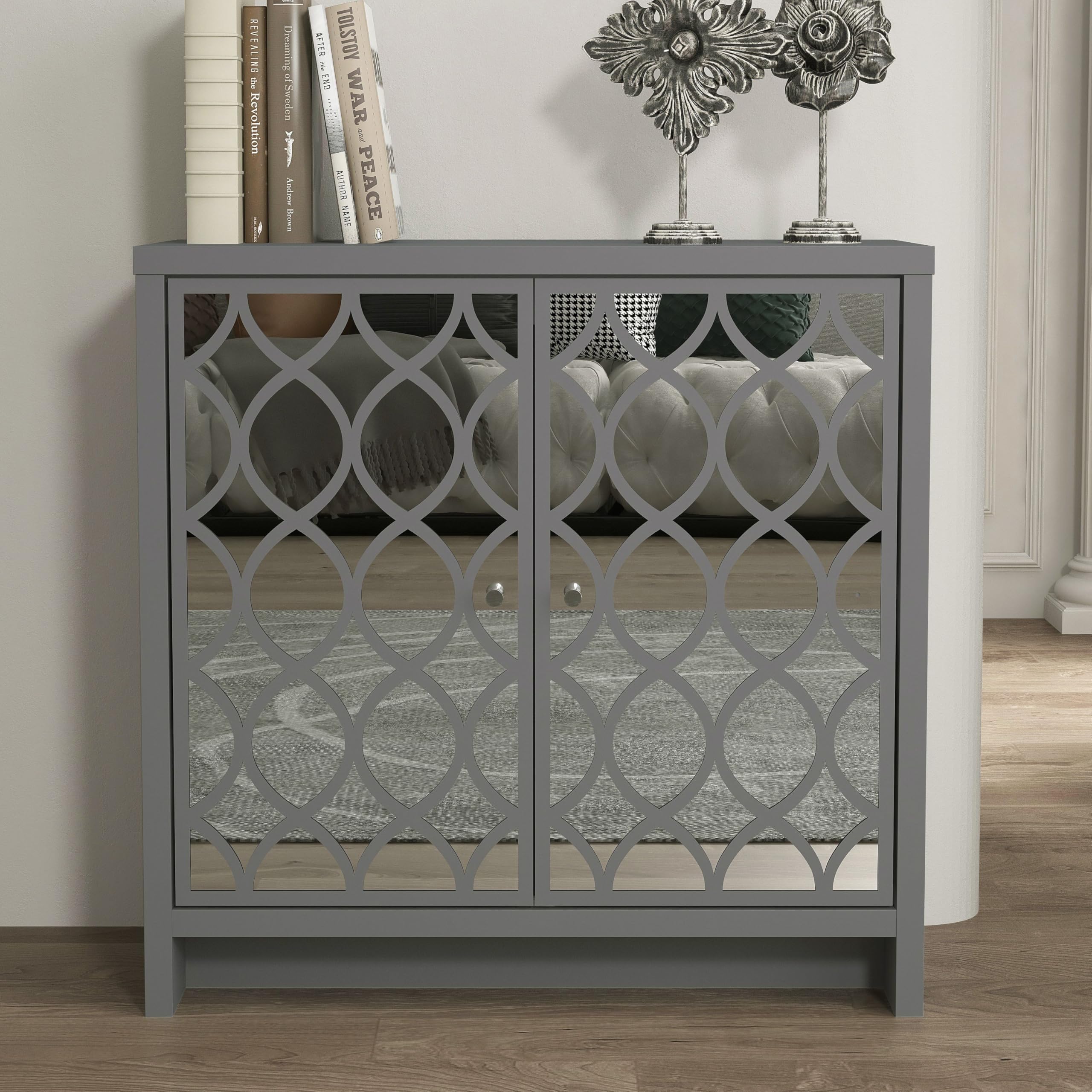 Galano Alice 2 Door Sideboard – Modern Wood Storage Cabinet, Night Owl