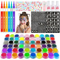 Glitter Tattoo Kit for Kids | 60 Colors & 6 Face Paint Pens
