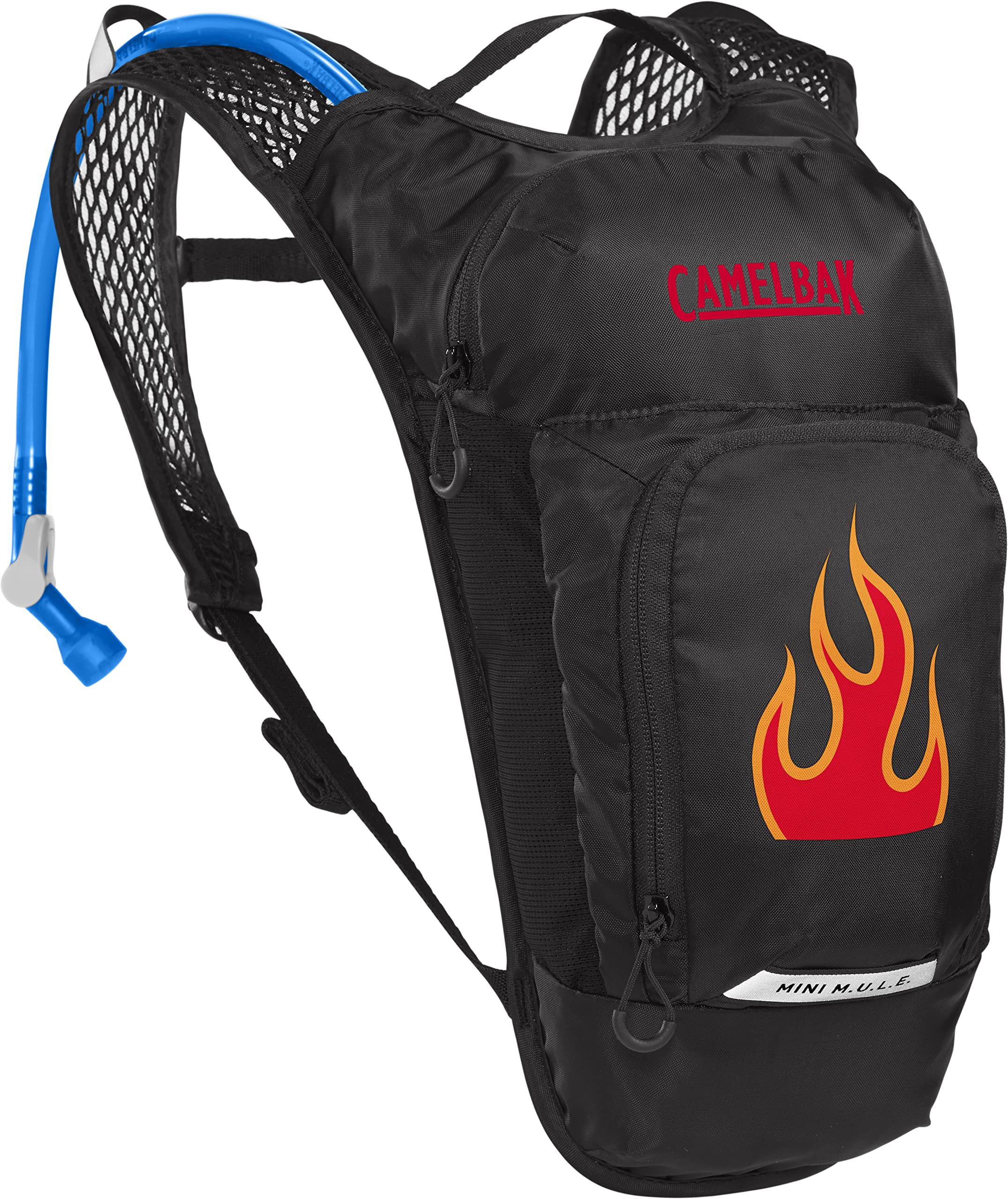 Camelbak Mini M.U.L.E. Kids Hydration Backpack - 50oz - Black/Flames