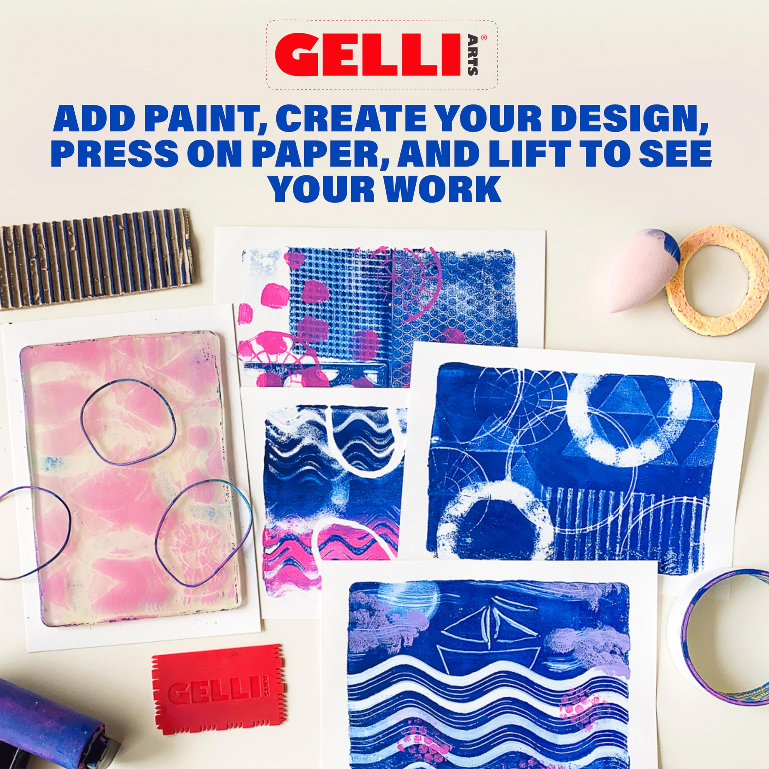 Gelli Arts 12 x 14-inch Gel Printing Plate for Monoprinting and Art