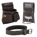 WrightFits Leather Tool Belt Pouch | Multi-Pocket Drill Holster & Organizer