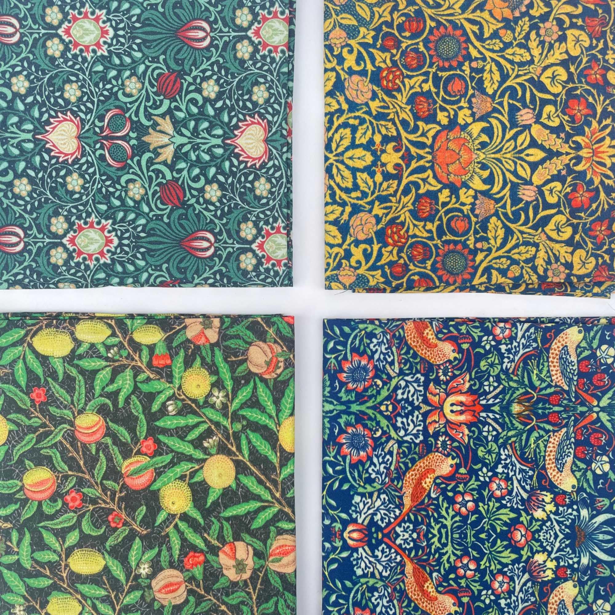 William Morris Cotton Fat Quarter Bundle - 4 Pack Fabric for Quilting