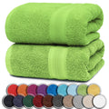NatureMark 2er Pack Saunatücher 80x200 cm – 100% Baumwolle Apfelgrün