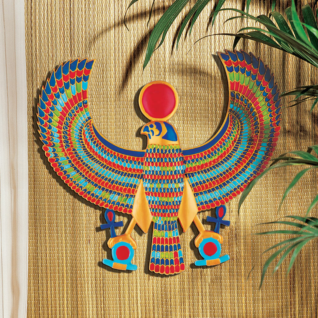 Design Toscano Horus Egyptian Wall Plaque – 15 Inch Hand-Painted Resin
