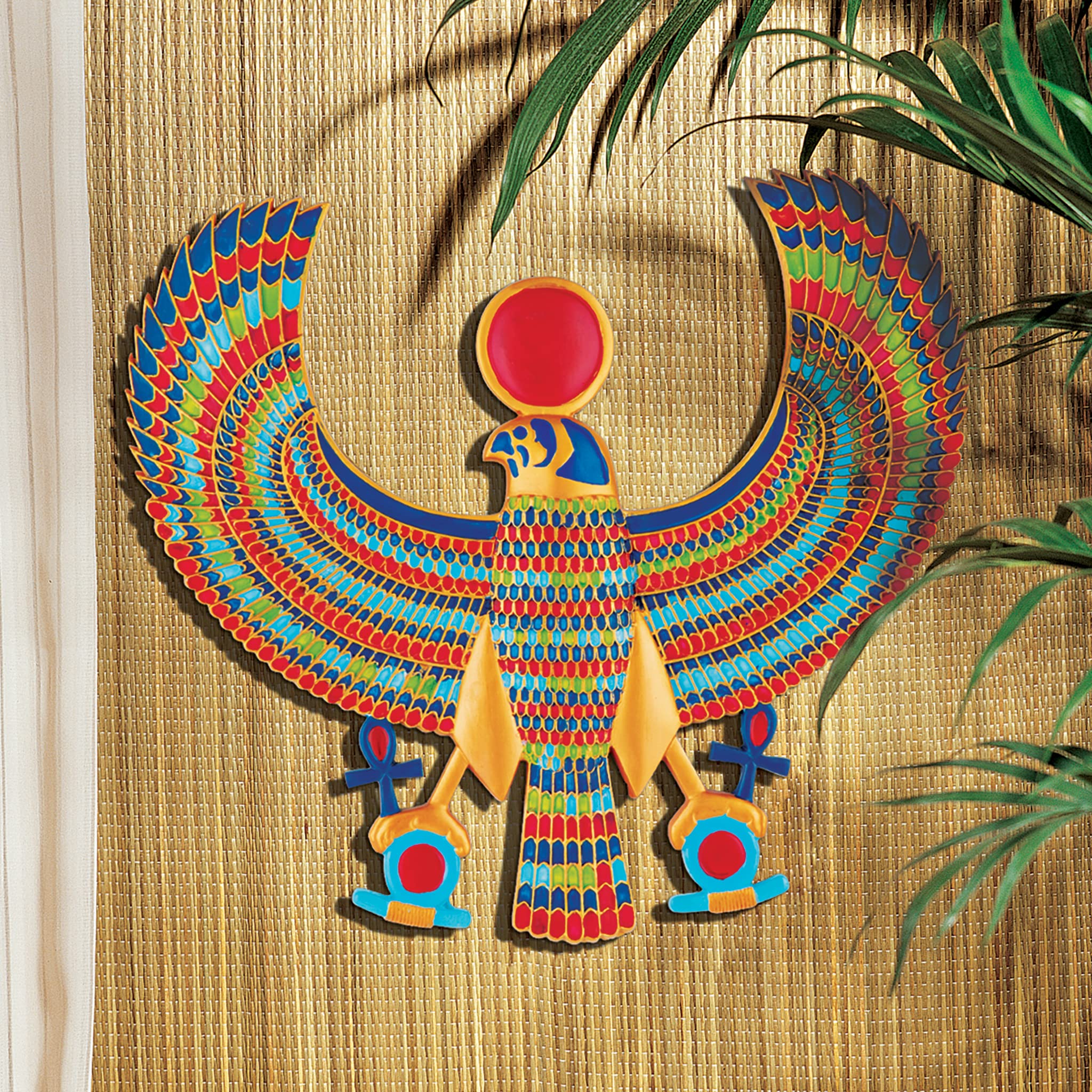 Design Toscano Horus Egyptian Wall Plaque – 15 Inch Hand-Painted Resin