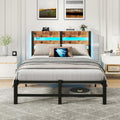 Jolof Store Double Bed Frame with LED Storage Headboard & USB Charging