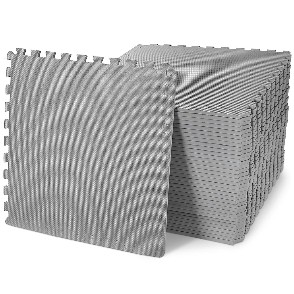 Signature Fitness EVA Foam Interlocking Exercise Mat, 1/2" Thick, 144 Sq Ft