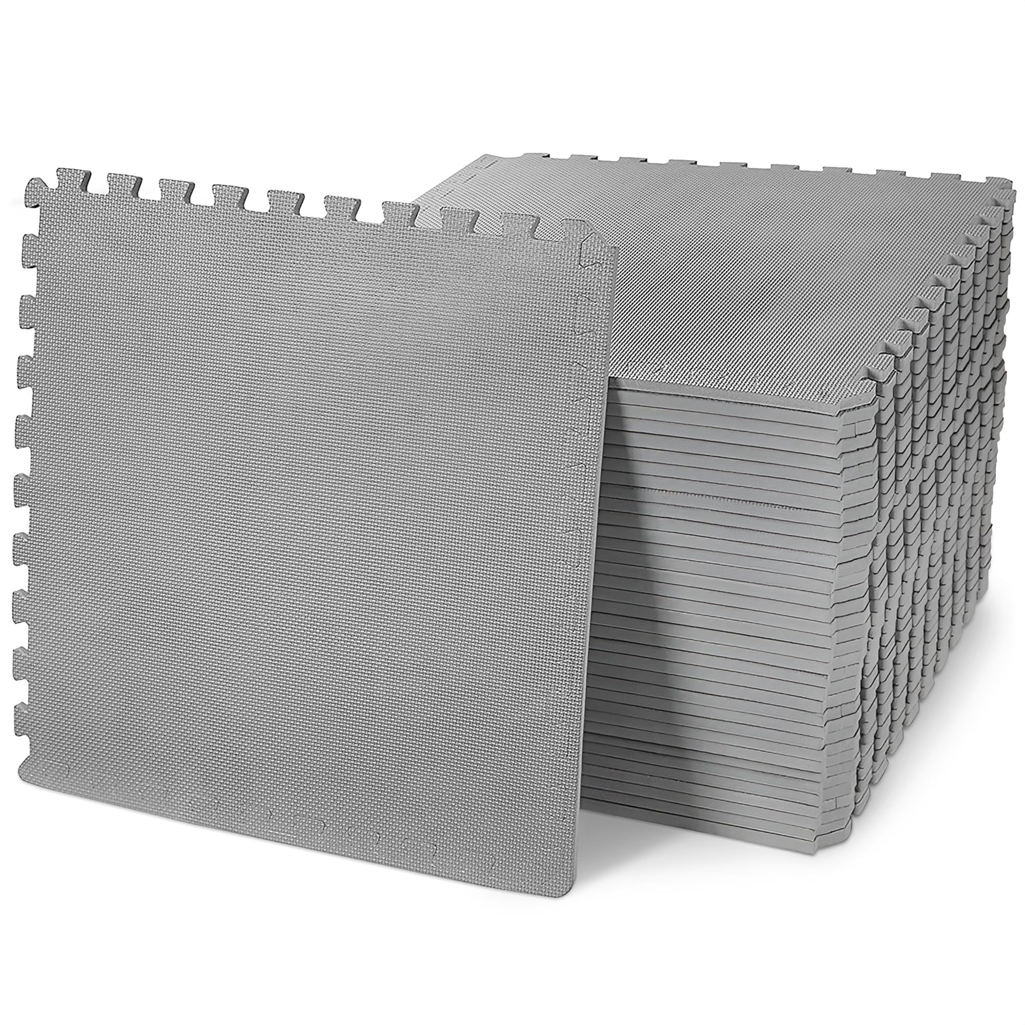 Signature Fitness EVA Foam Interlocking Exercise Mat, 1/2" Thick, 144 Sq Ft