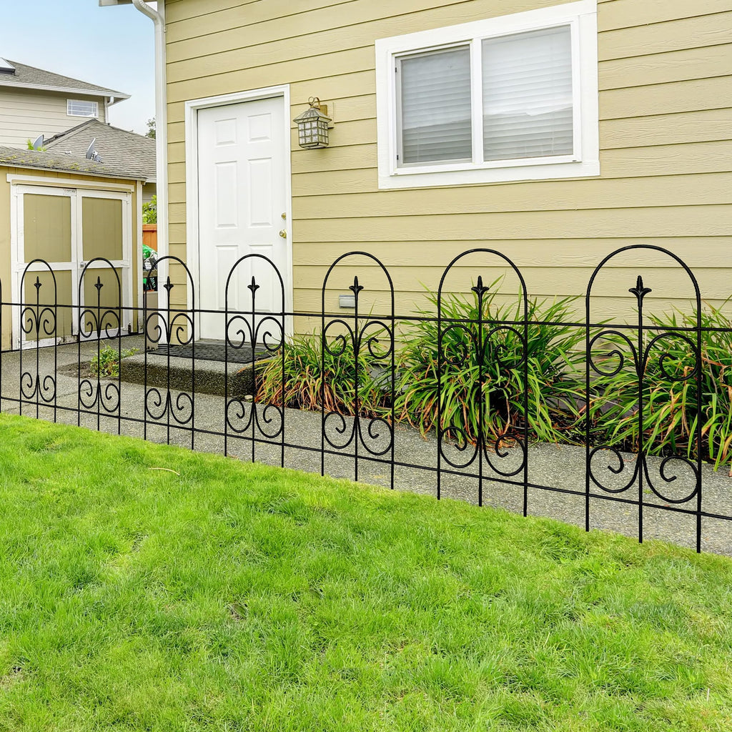 Thealyn Rustproof Wrought Iron Garden Fence – 82cm x 6.1m Animal Barrier
