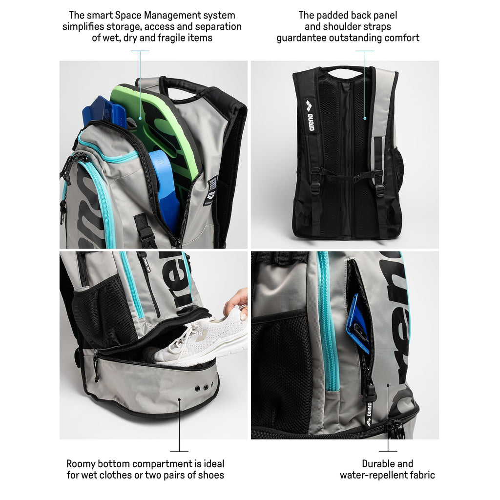 Arena Fastpack 3.0 Swimming & Gym Backpack | 40L Water-Repellent Bag