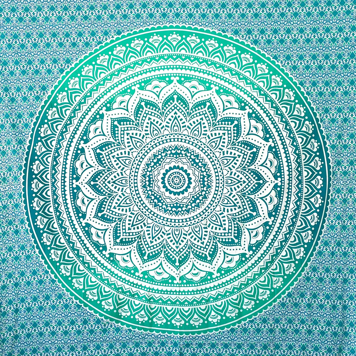 MOMOMUS Sand-Free Extra Large Beach Towel – Mandala Turquoise, 210x230cm