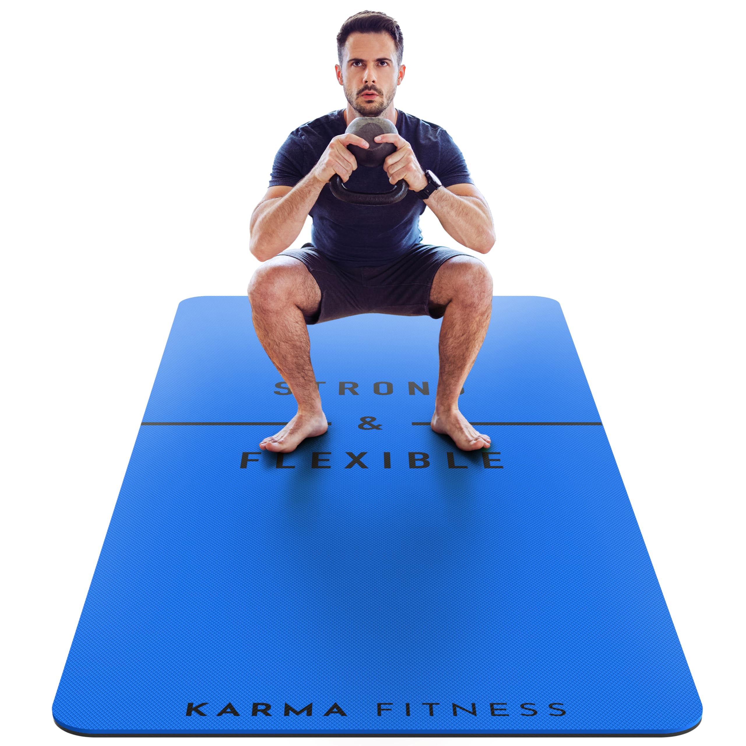 Extra Wide TPE Exercise Mat - 10mm Thick Non-Slip Yoga Mat