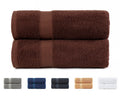 Todocama Set of 2 Large Bath Towels | 100% Cotton 550gsm | Chocolate