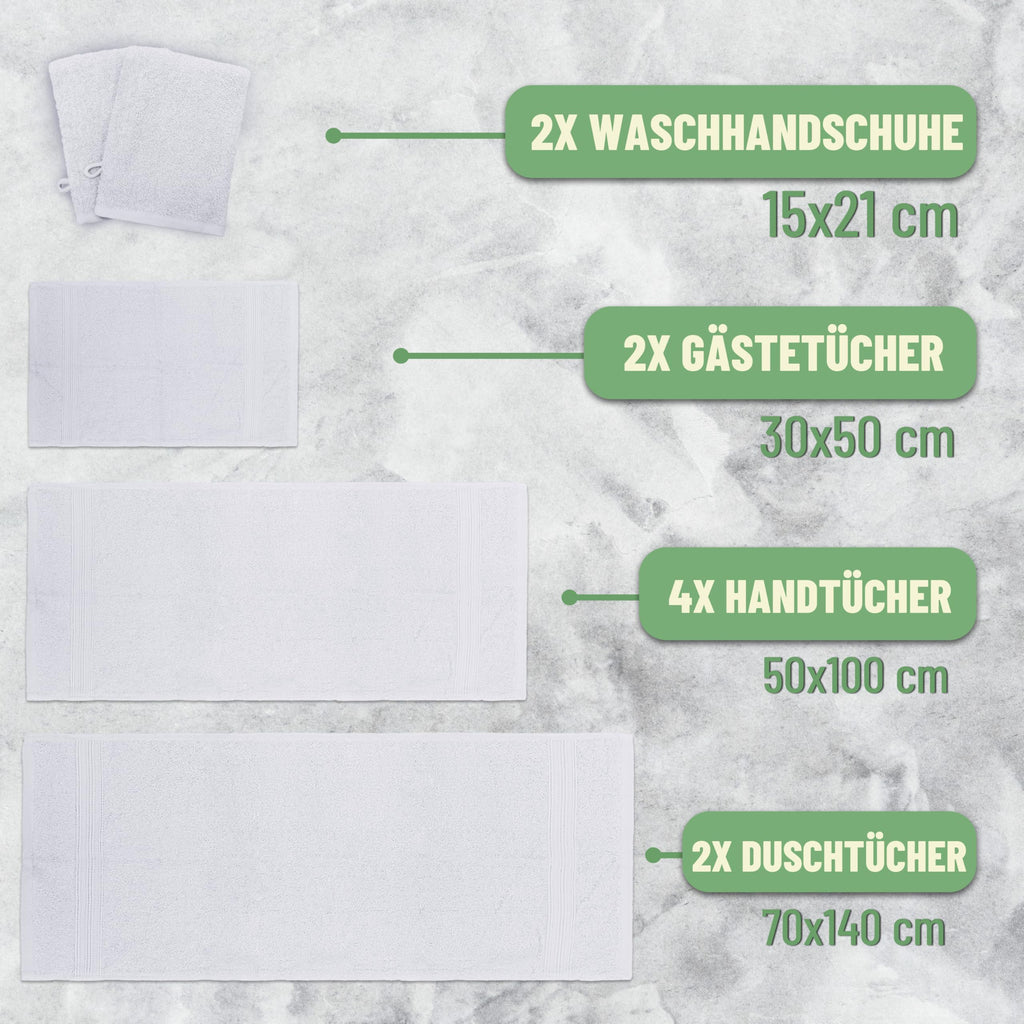 GREEN MARK Textilien 10-Piece Terry Towel Set, White - image 2
