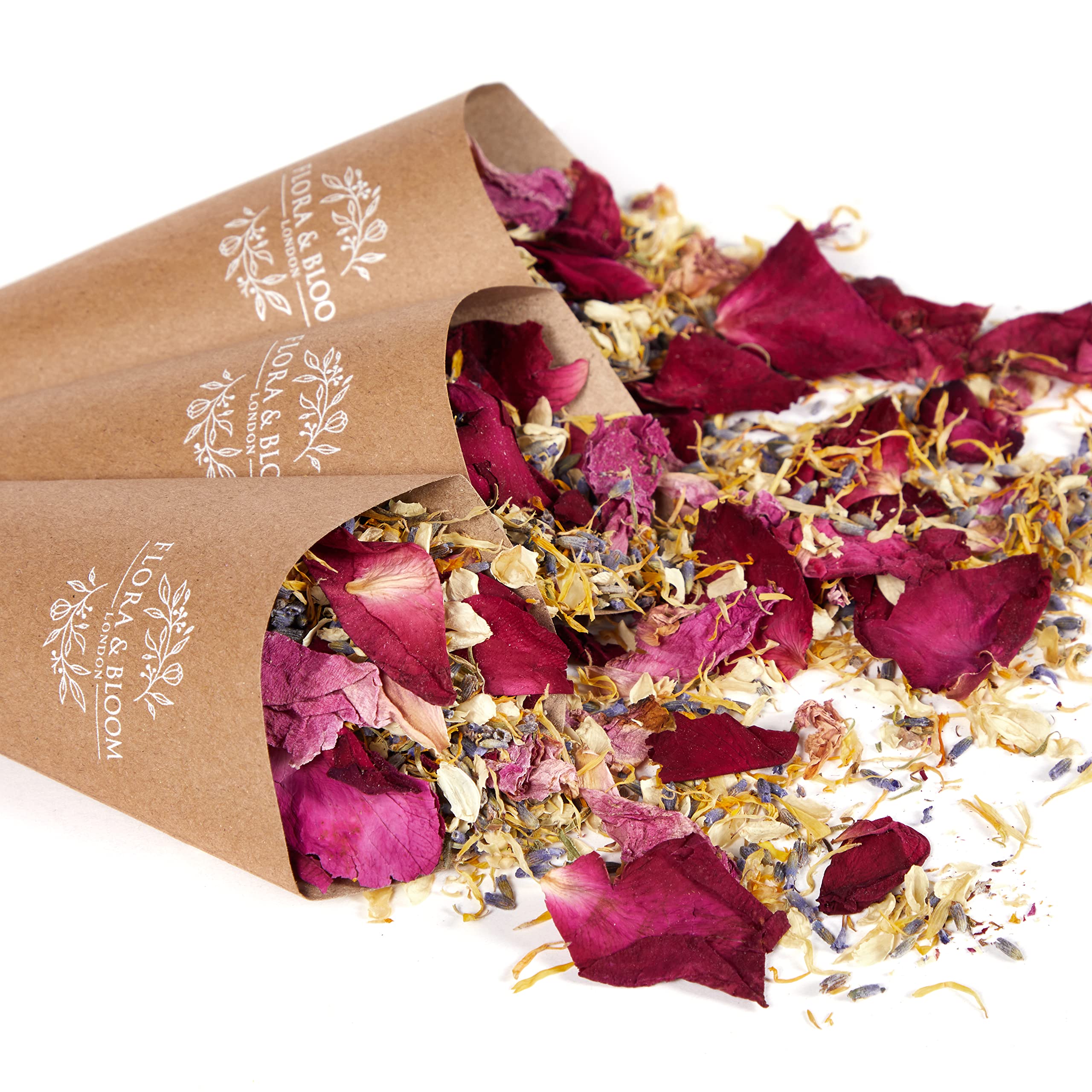 Flora & Bloom Wedding Confetti Kit | 6L Biodegradable Petals & 48 Cones