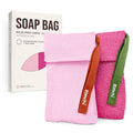 ZOMCHI Exfoliating Soap Saver Bag - 2 Pack Nylon Pouch for Body Wash, Pink