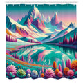 Abakuhaus Lake Mountain Shower Curtain | Waterproof Fabric | 175 x 200 cm