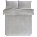 Sleepdown Waffle Teddy Fleece Duvet Cover Set - Silver Reversible King