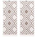 HMETOL Geometric Pattern Cotton Decorative Soft Absorbent Hand Towels
