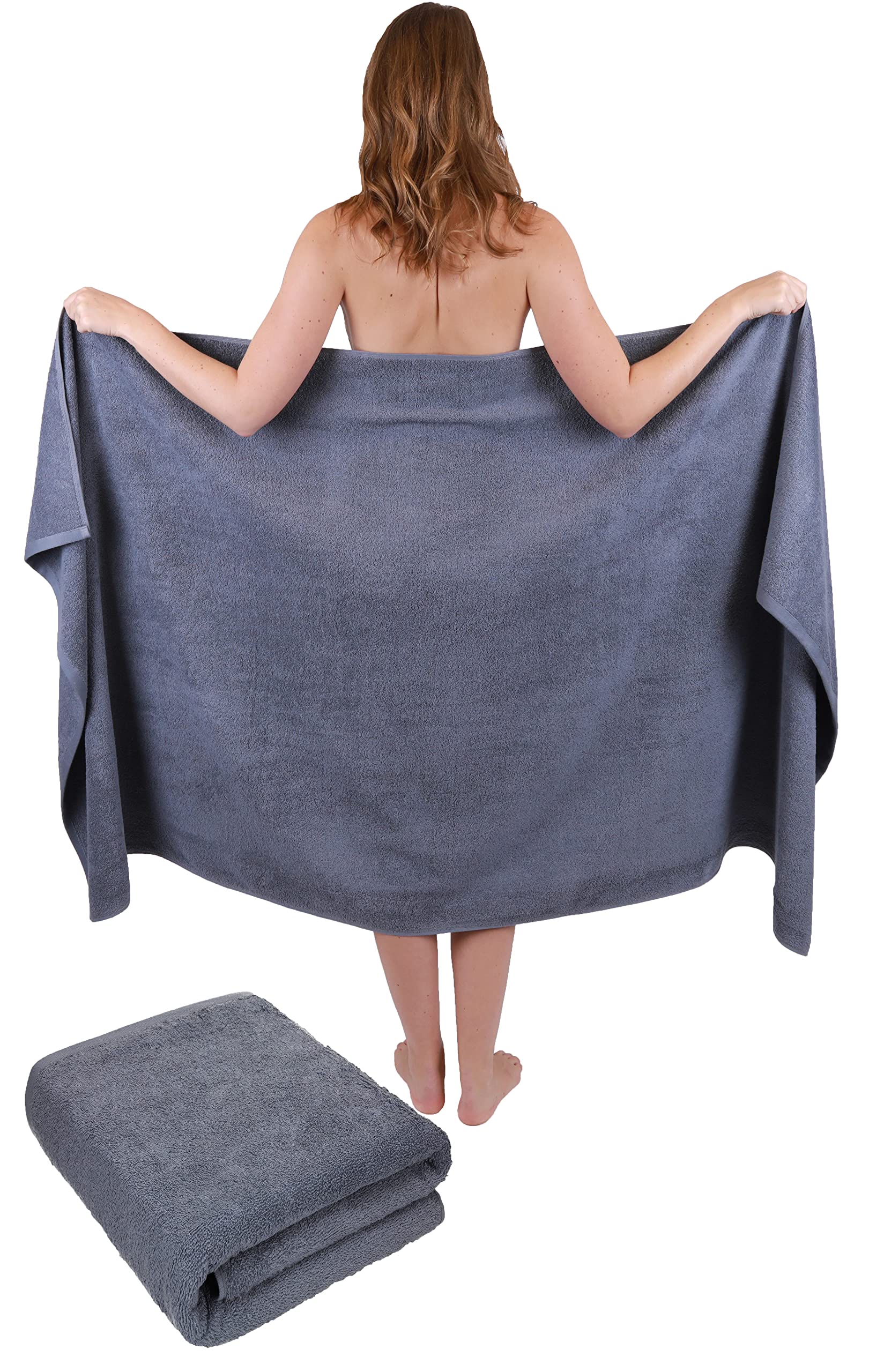 Betz Dresden 2-Piece XXL Sauna Bath Towel Set - 100% Cotton Anthracite