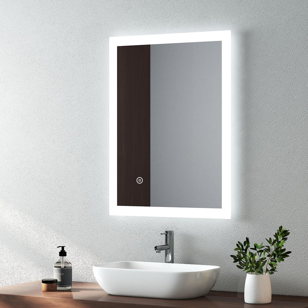EMKE LED Bathroom Mirror | 450x600mm Backlit Vanity with Demister Pad