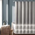 Lush Decor Gray Nantucket Cotton Striped Shower Curtain with Tassels
